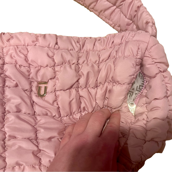 FUL and Justin Timberlake - Quilted Puffer Bag in Berry Pink - NEW WITH TAGS - Picture 5 of 11